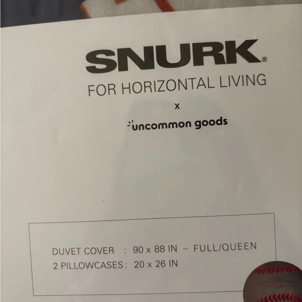 Snurk Baseball Duvet and Pillow Cover Set Houston Astros Full/Queen BRAND NEW